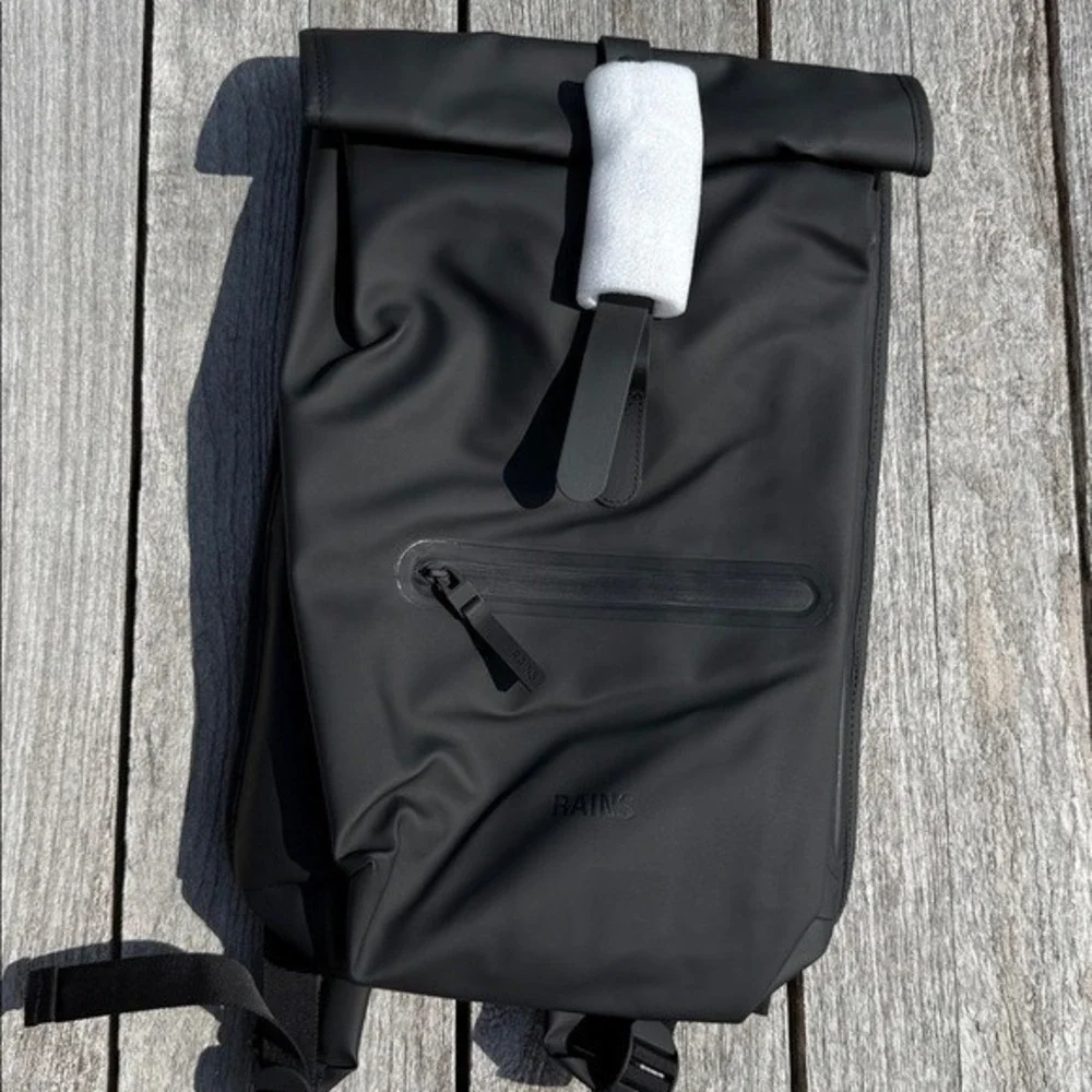 RAINS Rolltop Rucksack W3 backpack waterproof backpack‎ black NWT